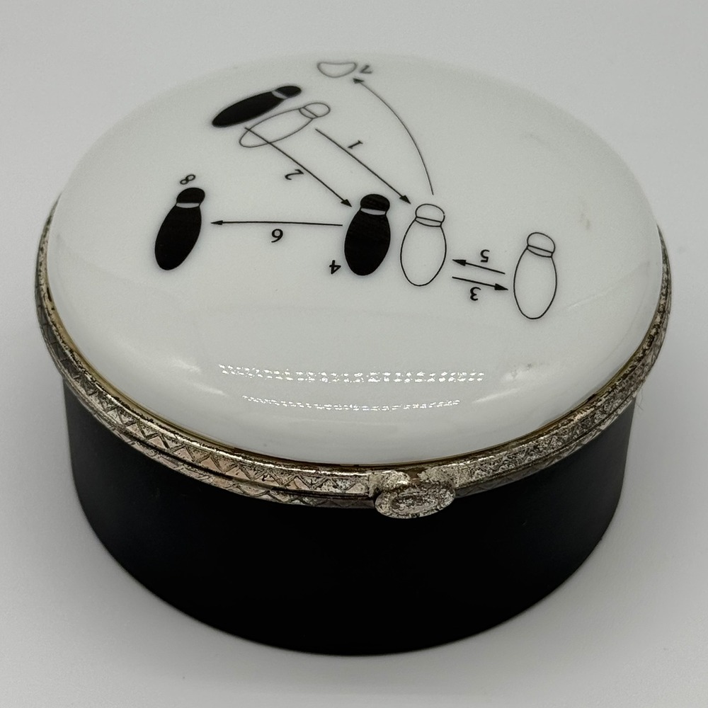 Vintage PHB Collection Gotta Dance Porcelain Hinged Trinket Box Dance Steps 3"